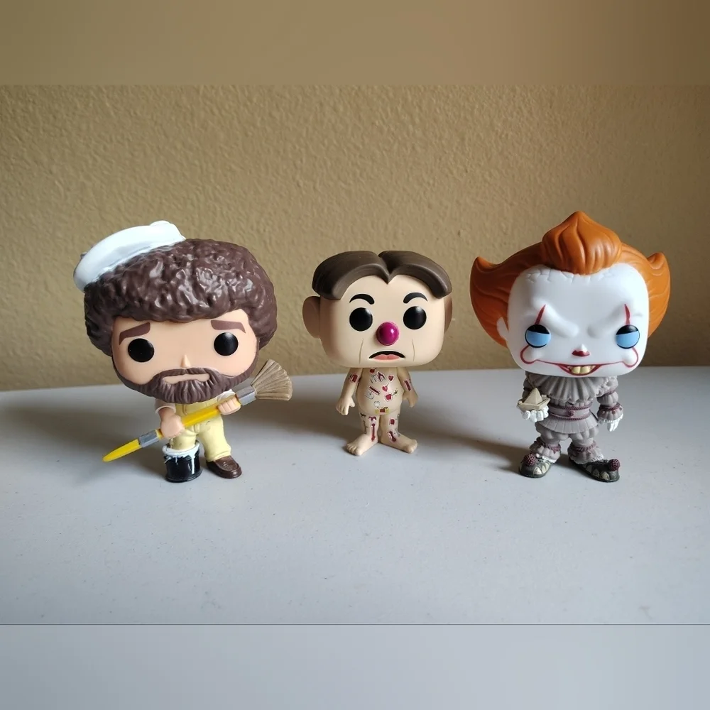 Funko Pop Lot Of 3 Random Icon Characters -Pennywise, Bob Ross, Cavity Sam-Loose
